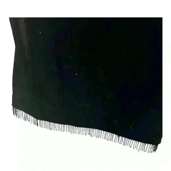 Vintage Clio Black Velvet Beaded Fringe Top, M - Picture 5 of 5